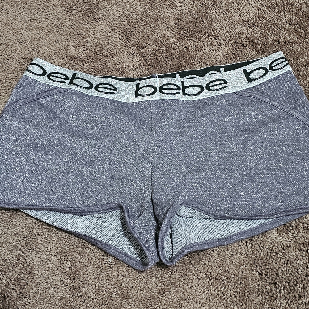 Bebe Heathered Gray Shorts with Logo Band